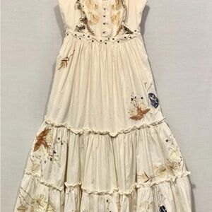 Anthropologie m embroidered dress